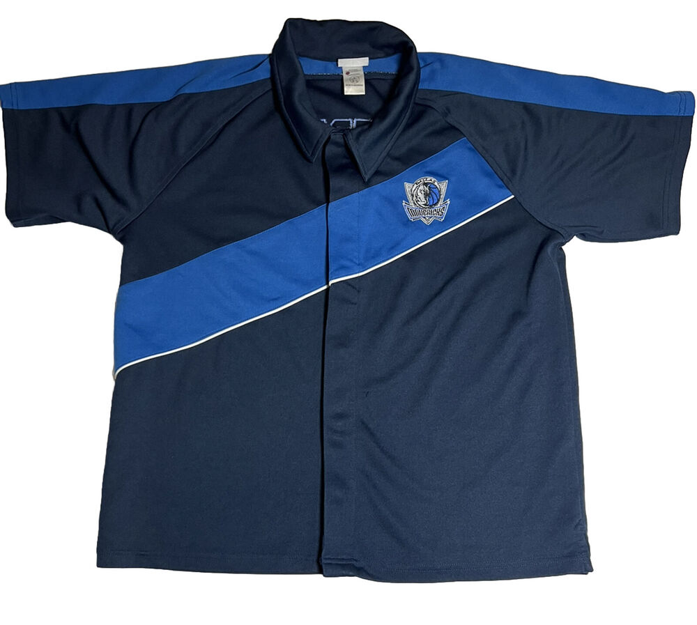 NBA Dallas Mavericks Button Jersey Boys Size L 12-14 Basketball Spellout Shirt